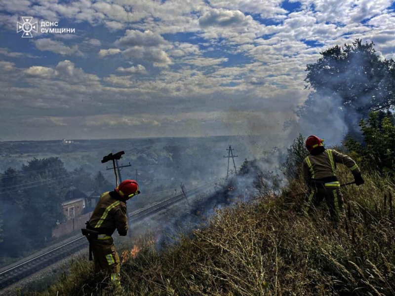 Рятувальники упродовж доби дев’ять разів ліквідовували загоряння на відкритих територіях, зокрема і на Шосткинщині (+відео)