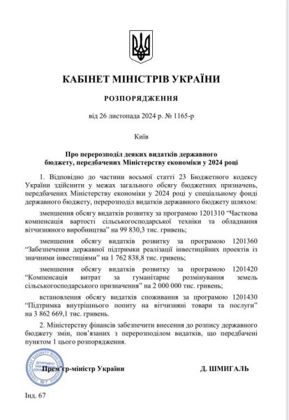 На "тисячу Зеленського" і кешбек майже ₴4 мільярди зняли з інших програм (документ)