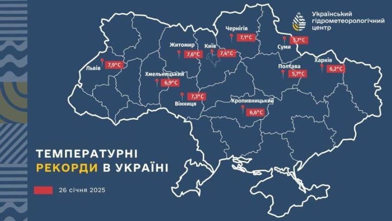 На Сумщині зафіксовано черговий зимовий температурний рекорд