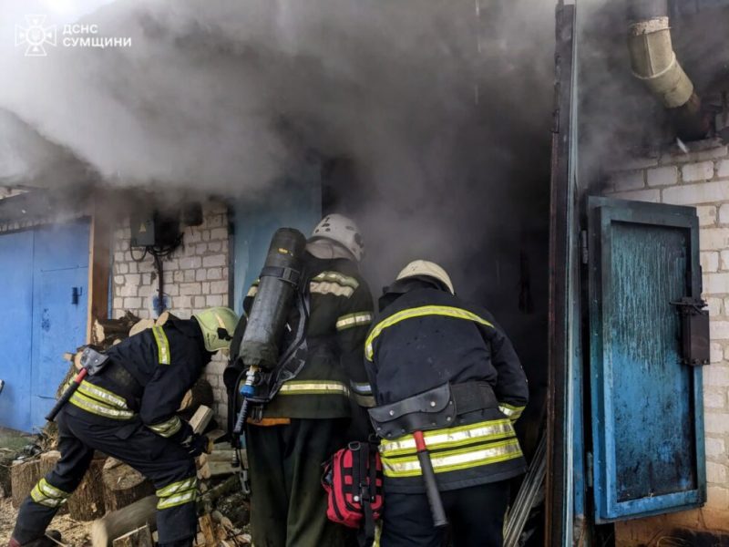 У Шостці рятувальники оперативно ліквідували пожежу в гаражі