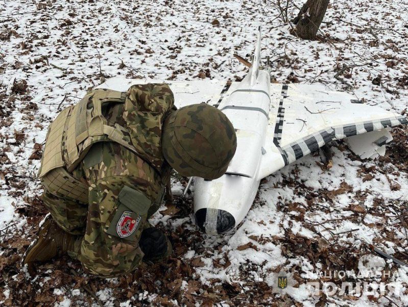 На Роменщині збитий БПЛА застряг у гілках дерева