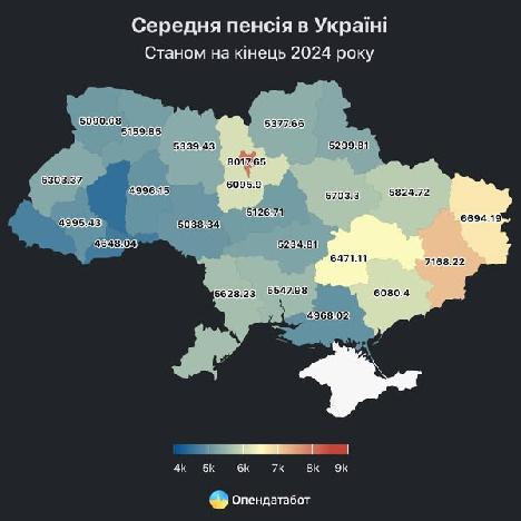 Яка на Сумщині середня пенсія