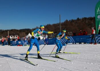 ЄЮОФ. Українські лижники фінішували на 8-й позиції у змішаній естафеті