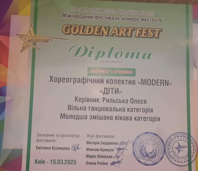 Хореографічний кооектив &ldquo;МODERN&rdquo; Роменського ліцею №1 ім. П. І. Калнишевського виборов два призових місця у Києві&nbsp;