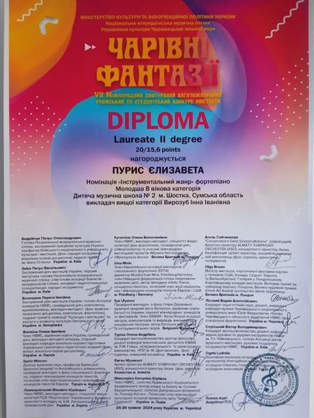 Талановита піаністка Шостки отримала одразу дві нагороди у Міжнародних конкурсах