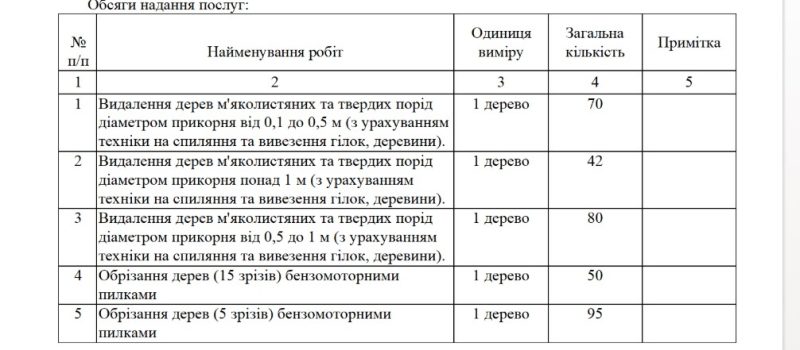 1 млн 200 тис грн: у Ромнах оголошено тендер на знесення аварійних дерев та обпиловку гілок дерев