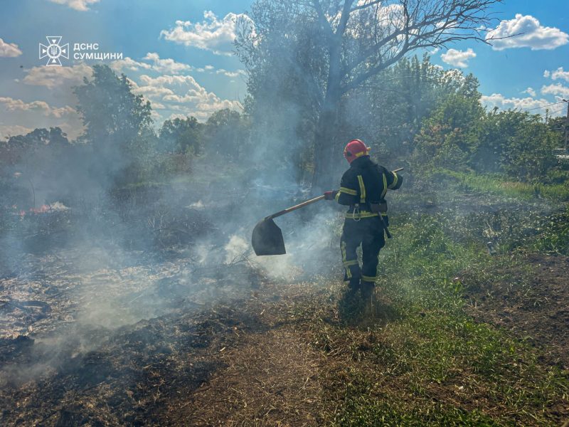 Сумська область: за минулу добу вогнеборці Сумщини 6 разів ліквідовували загоряння сухої рослинності + ФОТО