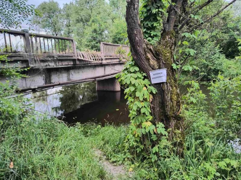 У Шостці на мосту Галенківського озера впала частина опори