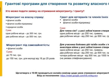 ГРАНТИ ВІД ДЕРЖАВНОЇ СЛУЖБИ ЗАЙНЯТОСТІ НА ВІДКРИТТЯ ЧИ РОЗВИТОК БІЗНЕСУ