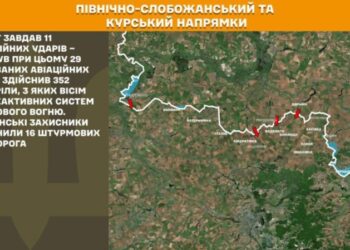 На Сумському напрямку ворог завдав 11 авіаударів і здійснив 352 обстріли