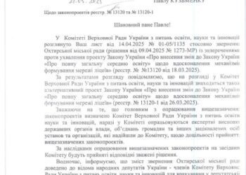 ОХТИРСЬКА МІСЬКА ГРОМАДА ВИСТУПАЄ ПРОТИ НЕОБҐРУНТОВАНИХ ЗМІН У ЗАКОНІ УКРАЇНИ «ПРО ПОВНУ ЗАГАЛЬНУ СЕРЕДНЮ ОСВІТУ»
