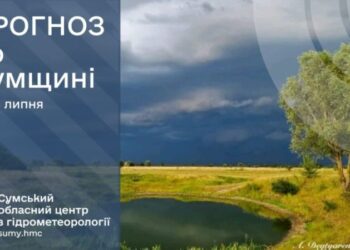 На Сумщині прогнозують дощовий кінець тижня