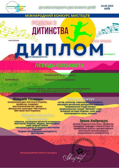 Учні Воронізької школи мистецтв Шосткинської громади здобули нові перемоги у Міжнародному конкурсі