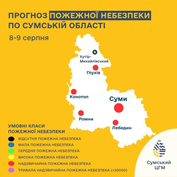 На Сумщині зберігається пожежна небезпека