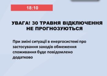На завтра відключення світла не прогнозуються
