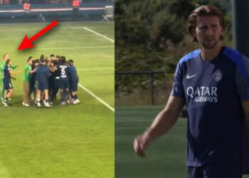 ВІДЕО. Що зробив Забарний, коли побачив, що Сафонов стоїть поруч?