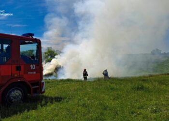 Минулої доби рятувальники неодноразово ліквідовували загоряння сухої рослинності, зокрема і в Шосткинському районі (+ відео)