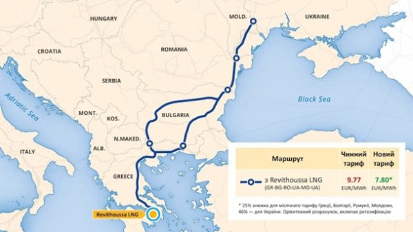 Зросли заброньовані потужності для імпорту газу з Греції в Україну