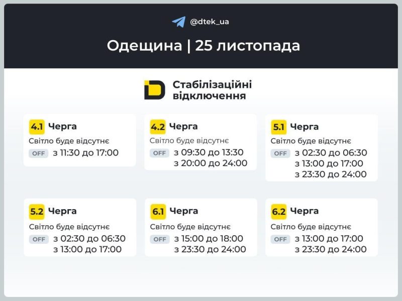 Графіки відключень пом'якшують: скільки годин українці будуть без світла 25 листопада