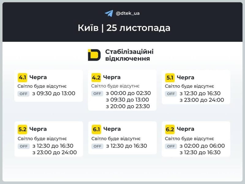 Графіки відключень пом'якшують: скільки годин українці будуть без світла 25 листопада