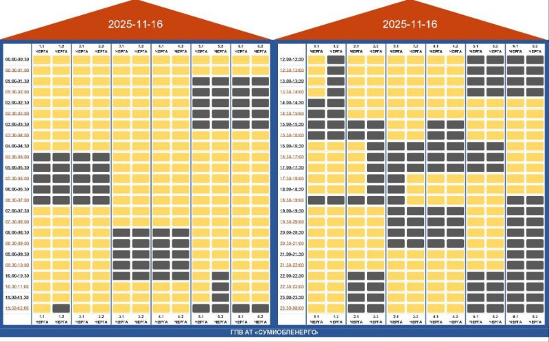 У неділю на Сумщині діятимуть графіки погодинних відключень електроенергії