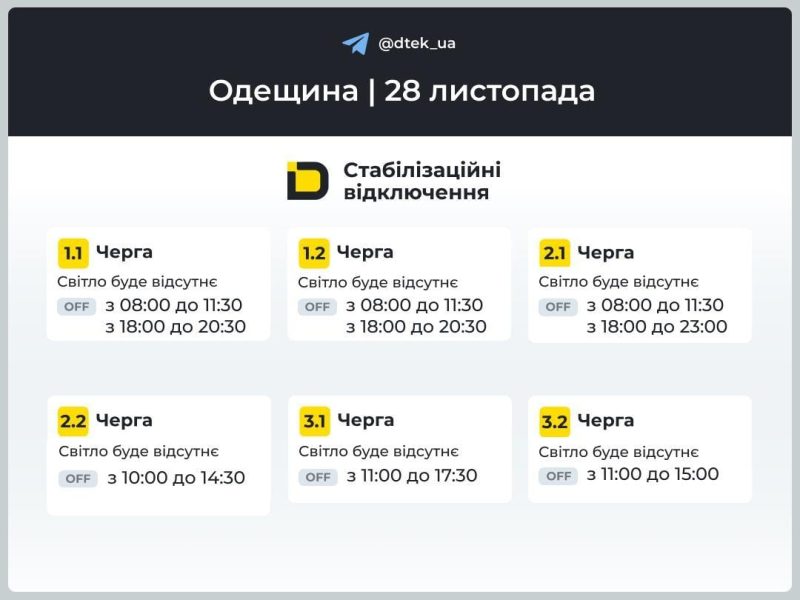 В "Укренерго" розповіли, як відключатимуть світло в останню п’ятницю осені