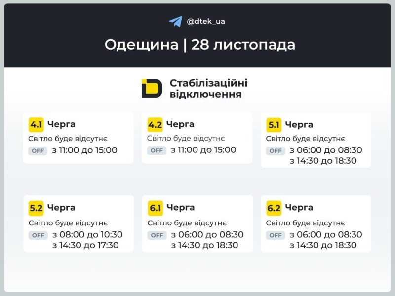 В "Укренерго" розповіли, як відключатимуть світло в останню п’ятницю осені