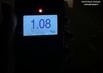 1,08 проміле алкоголю: уночі у Сумах зупинили нетверезого водія