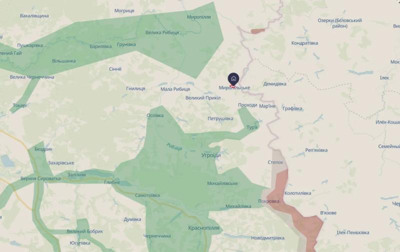 Обстановка в районі Миропільського на Сумщині: Сили оборони відійшли на підготовлені рубежі, тривають бої