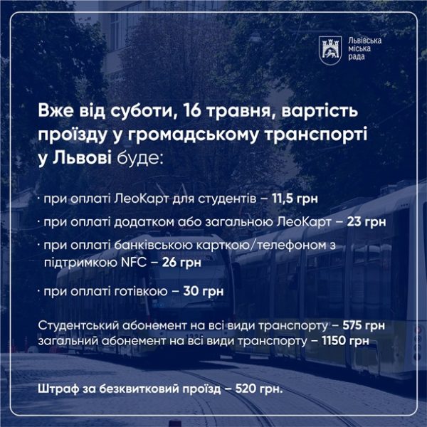 У Львові підвищили ціни на проїзд