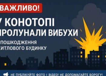 У Конотопі пролунали вибухи: пошкоджено житловий будинок