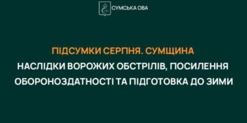 У серпні на Сумщині через ворожі удари загинули 35 мирних мешканців